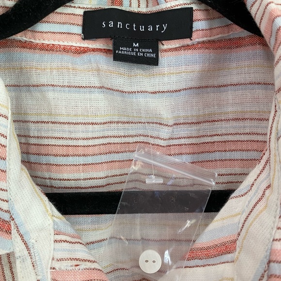 NWT Sanctuary Tie Front striped shirt - Picture 3 of 4